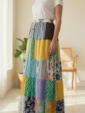 Kathmandu Multicolor Patchwork Maxi Skirt